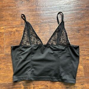 Women's Black Lace Crop Top